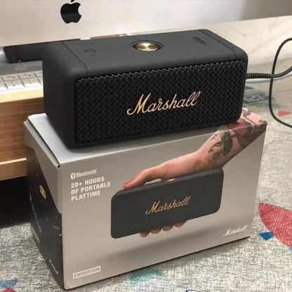 Coluna Bluetooth Marshall Emberton Portátil Preto e Dourado